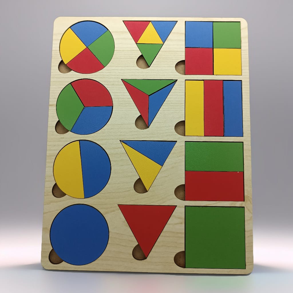 % 100 doğal ahşaptan Geometrik şekiller puzzle