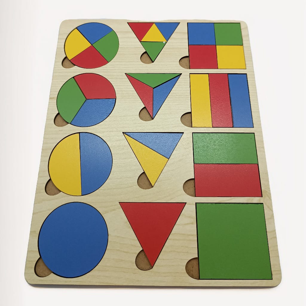 % 100 doğal ahşaptan Geometrik şekiller puzzle