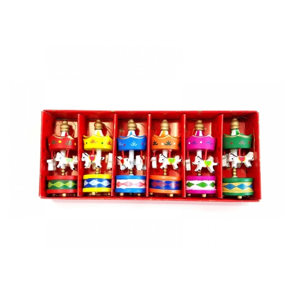 Ahşap el boyama mini atlı karınca seti