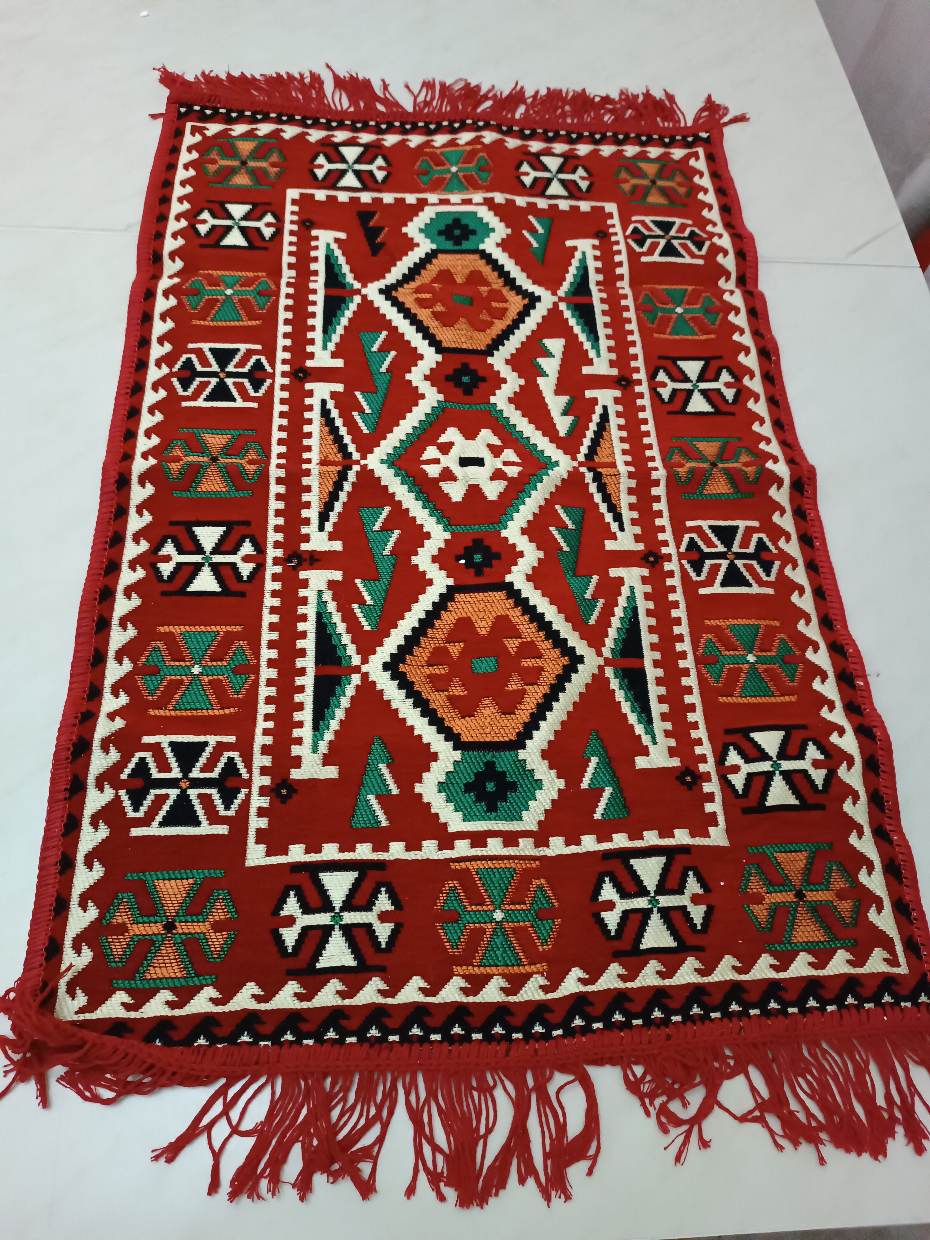 Patterned rug.