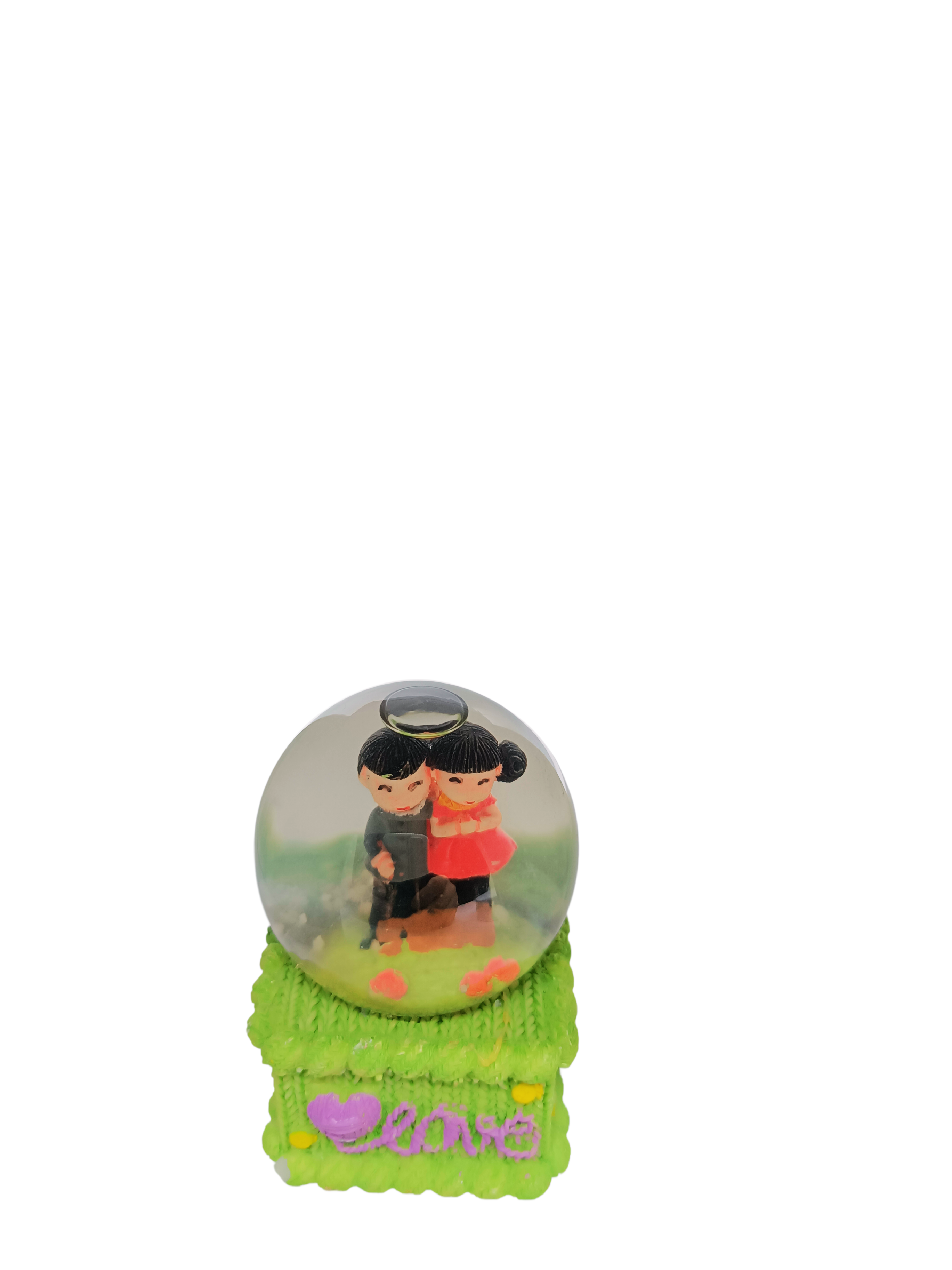 Lover themed illuminated snow globe.