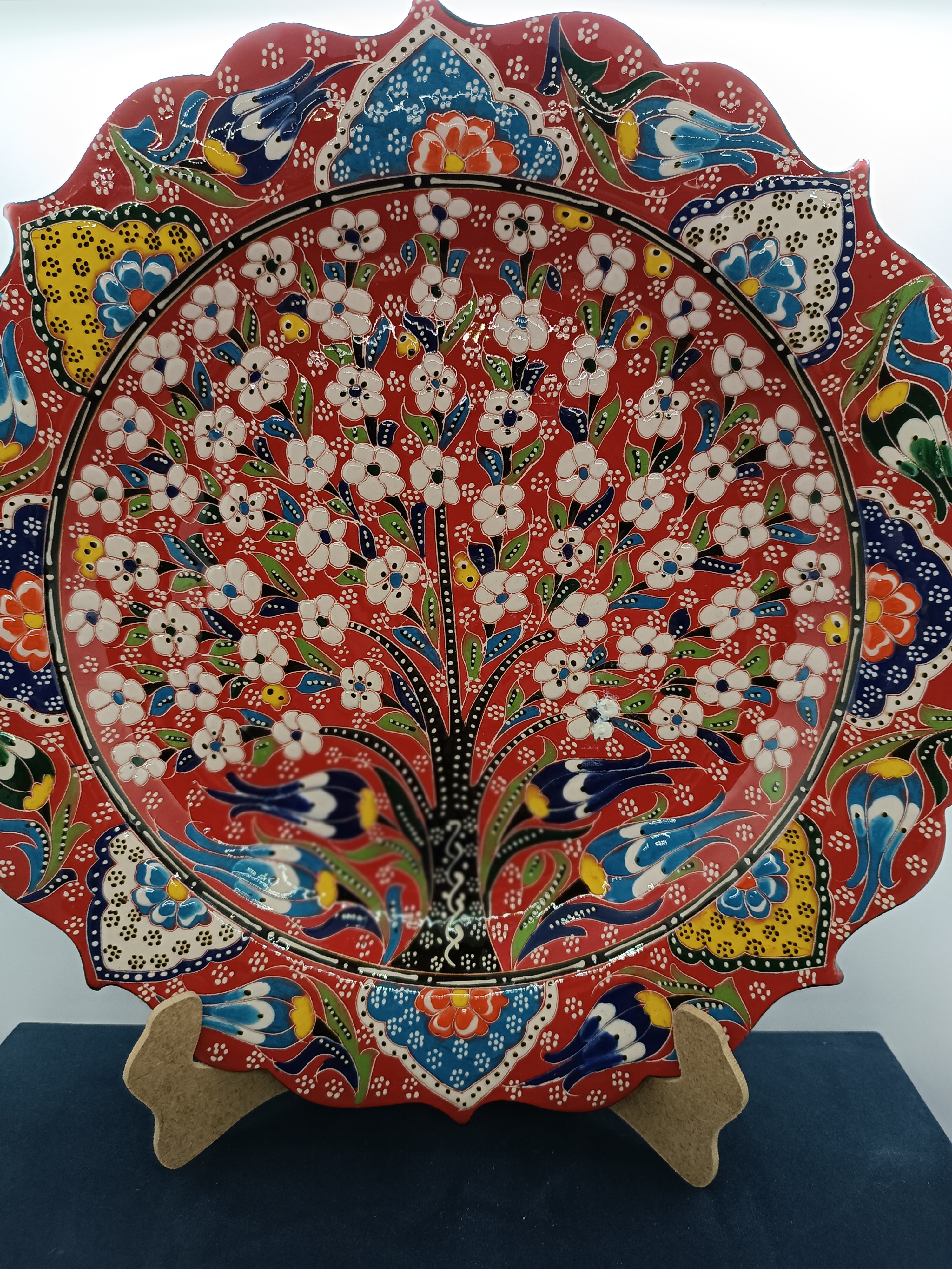 Tree of life themed handmade decorative plate