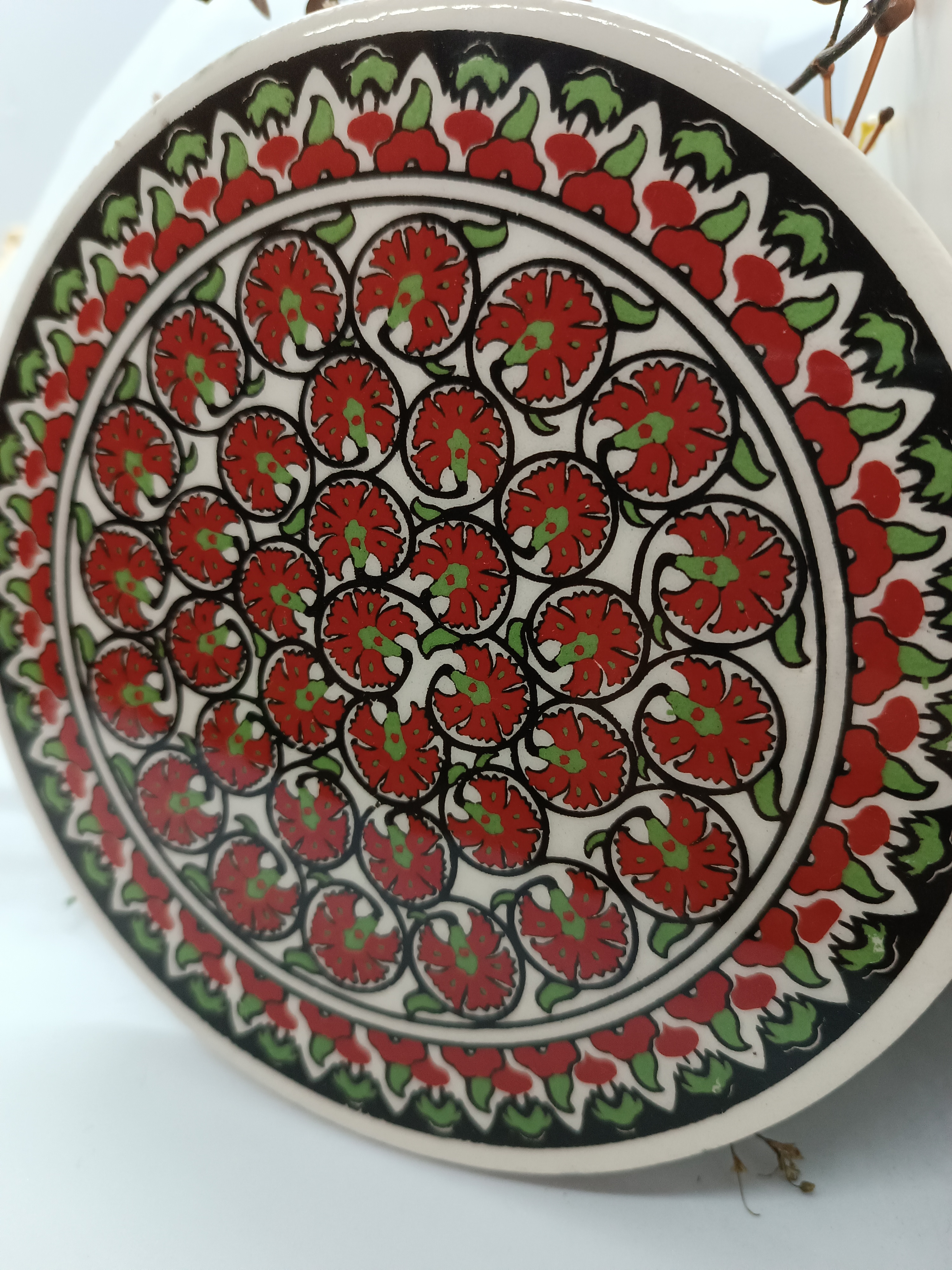 Geleneksel desenli seramik nihale 16 cm.