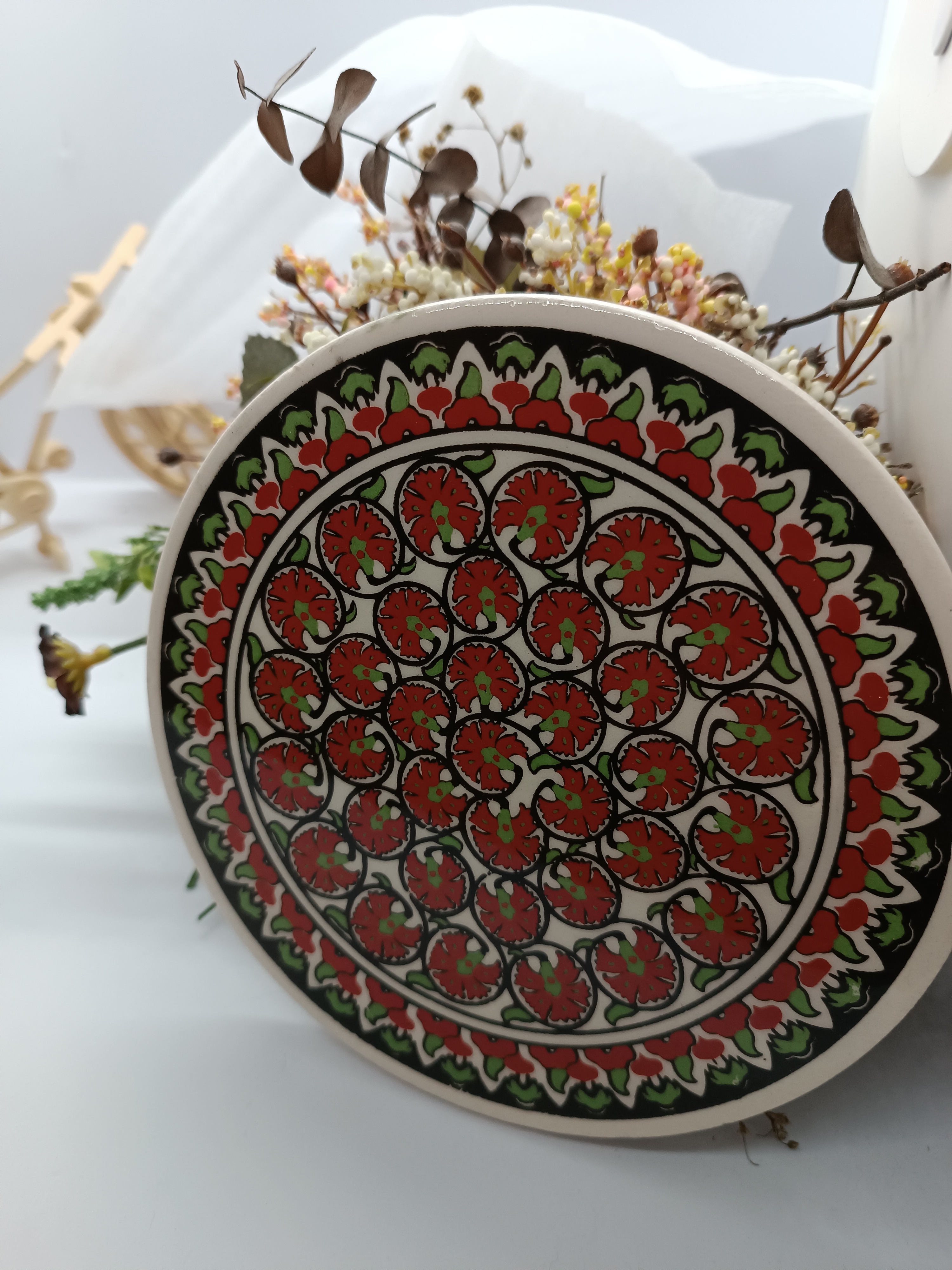 Geleneksel desenli seramik nihale 16 cm.