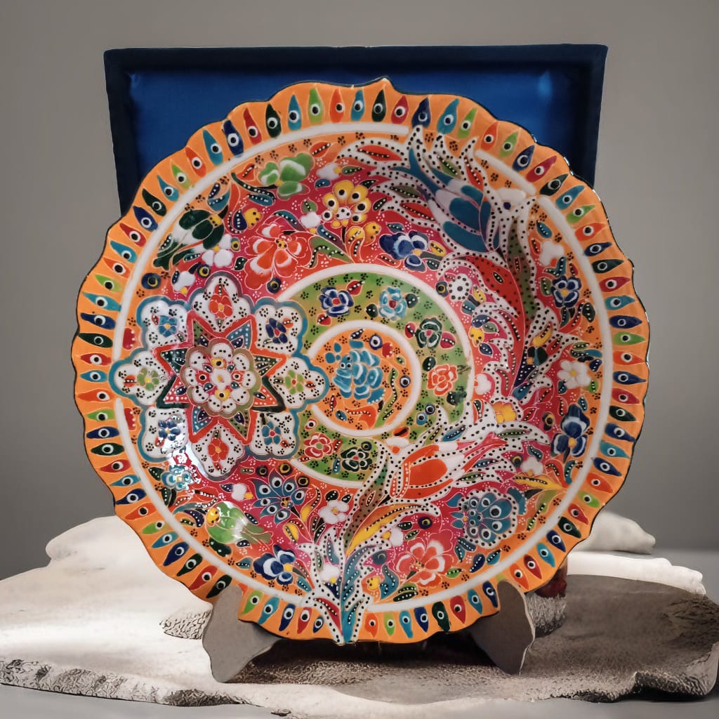 Handmade, hand painted decorative plate.