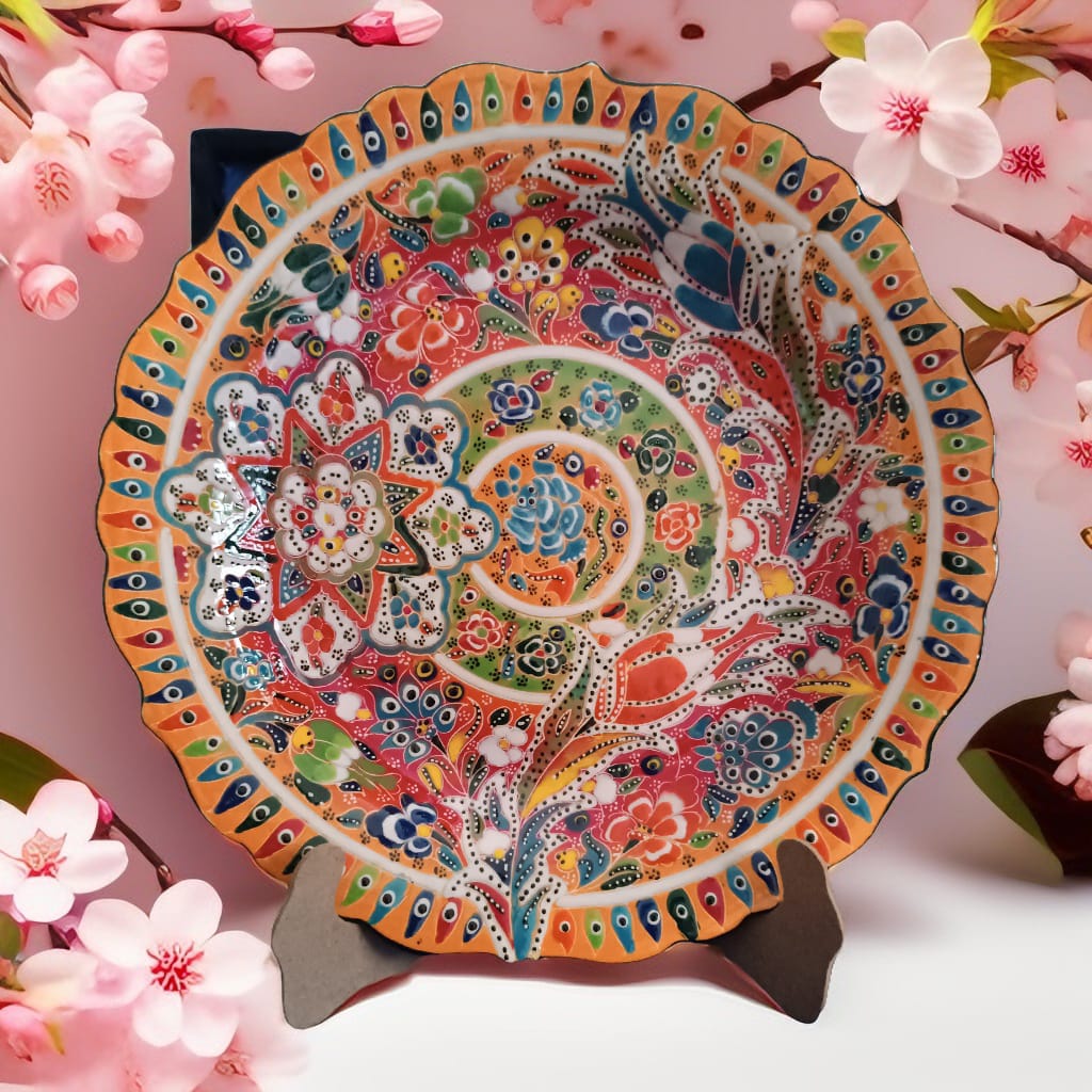 Handmade, hand painted decorative plate.