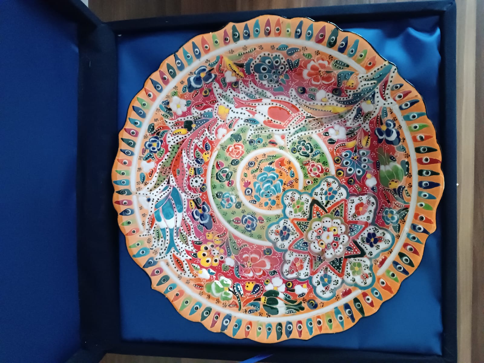 Handmade, hand painted decorative plate.