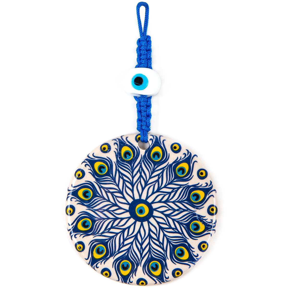 Ceramic Peacock Patterned Wall Decoration.