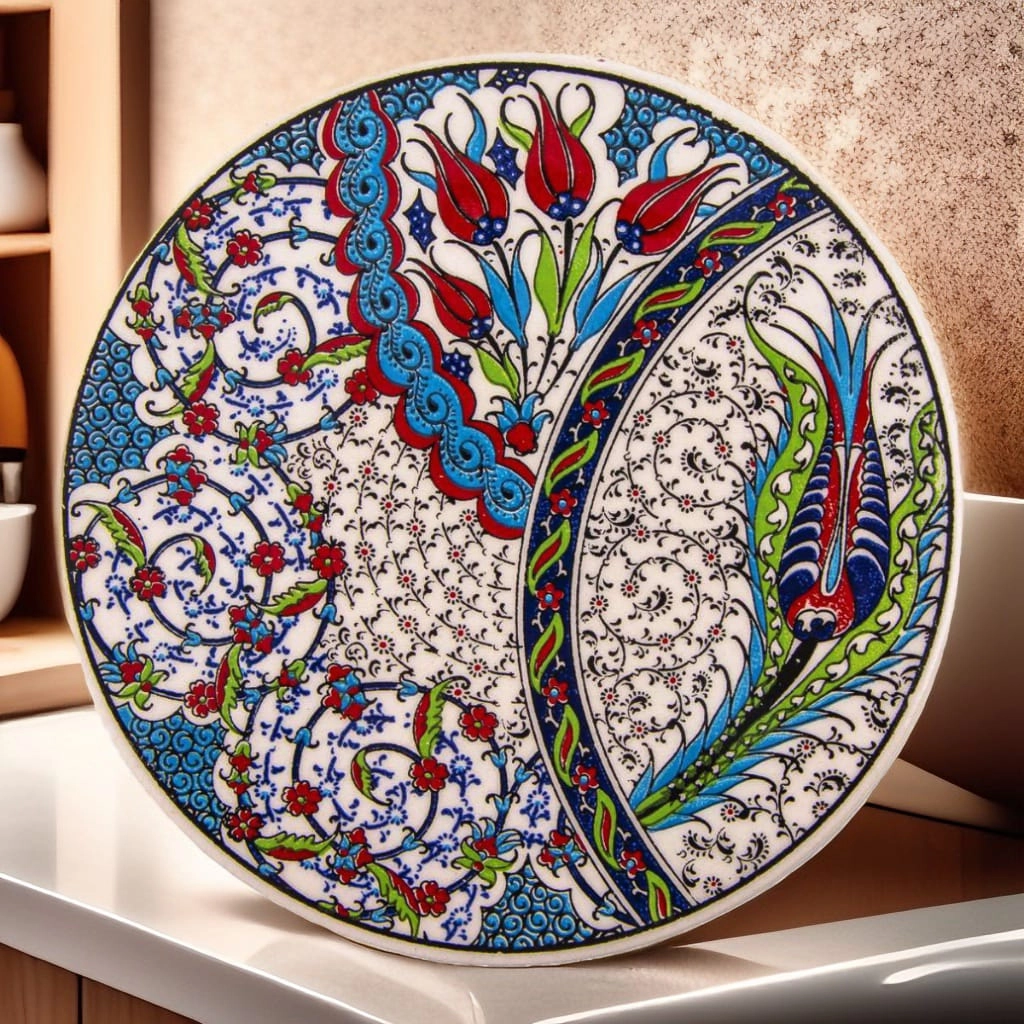 Geleneksel desenli seramik nihale 16 cm.