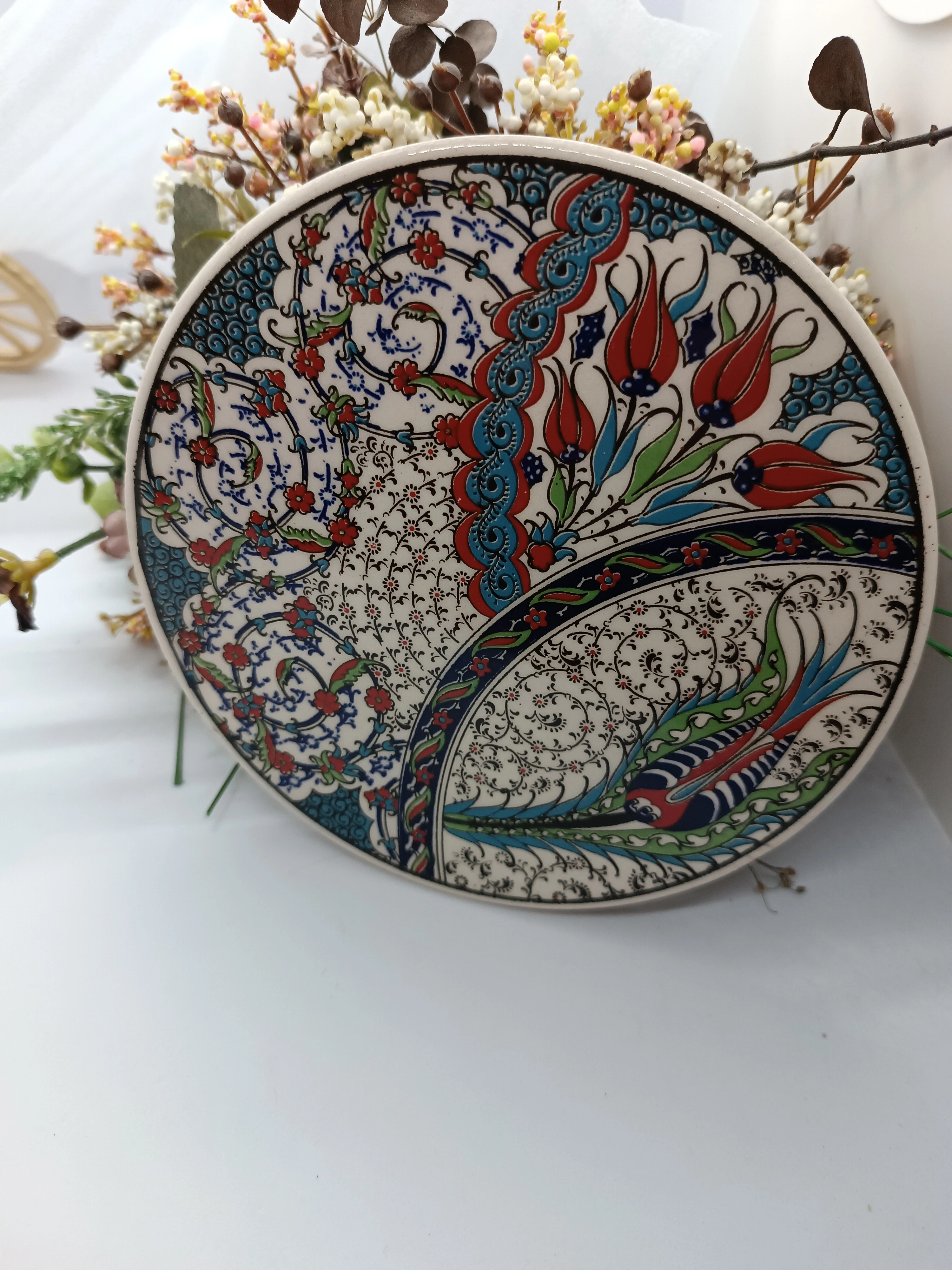 Geleneksel desenli seramik nihale 16 cm.