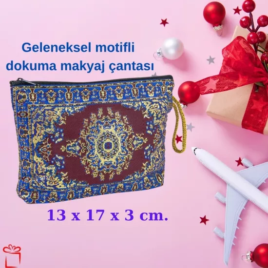 Otantik desenlerde makyaj çantası