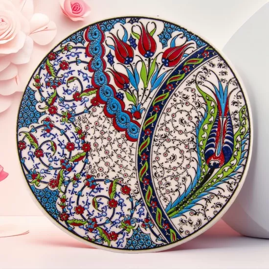 Geleneksel desenli seramik nihale 16 cm.