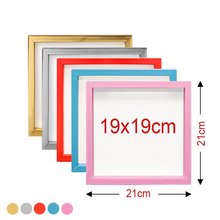 Adhesive removable colorful classic square frames - pack of 3.